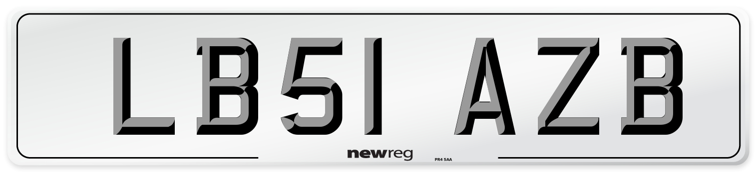 LB51 AZB Number Plate from New Reg